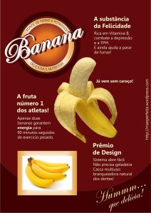 propaganda de banana. publicidade de alimento saudável.